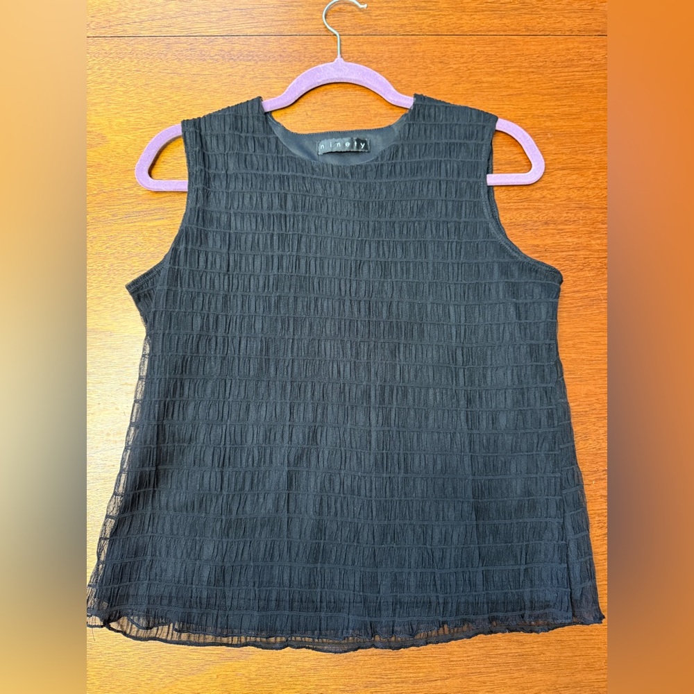 Ninety Black Textured Tank Top